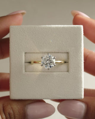 1.80 CT Round Cut Moissanite Hidden Halo Engagement Ring