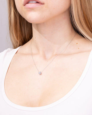 0.5CT Round Moissanite Solitaire Necklace