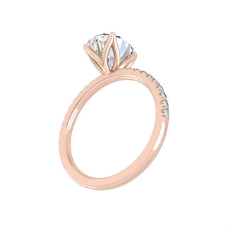 Bague de fiançailles en moissanite à taille ovale et sertissage pavé de 1,91 ct