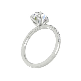 Bague de fiançailles en moissanite à taille ovale et sertissage pavé de 1,91 ct