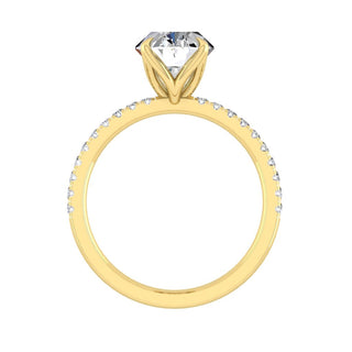 Bague de fiançailles en moissanite à taille ovale et sertissage pavé de 1,91 ct