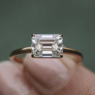 1.80CT Emerald Cut East West Moissanite Engagement Ring - ELITE CARAT