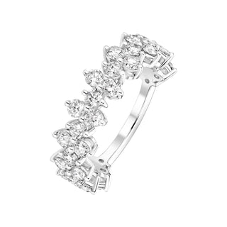 2.0 CT Round Shaped Moissanite Cluster Wedding Band