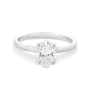 1.05-3.0 CT Oval CVD Diamond Solitaire Engagement Ring