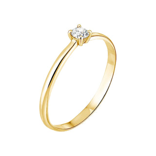 Bague de fiançailles solitaire en moissanite de forme ronde de 0,11 ct