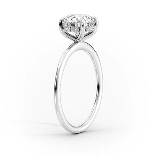 1.50-3.50 CT Pear CVD Diamond Hidden Halo Engagement Ring