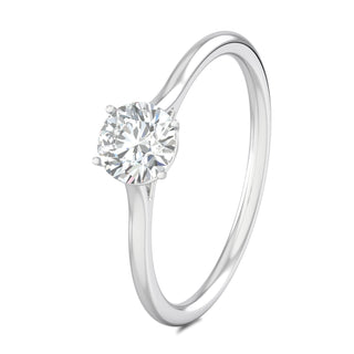 Bague de fiançailles solitaire en diamant rond F-VS2 de 1,02 ct cultivé en laboratoire 