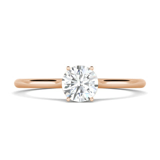 Bague de fiançailles solitaire en diamant rond F-VS2 de 1,02 ct cultivé en laboratoire 