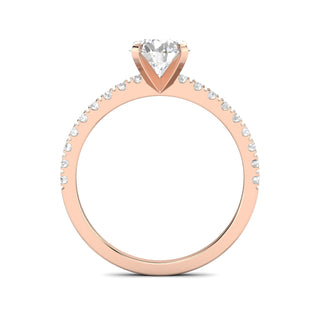 Bague de fiançailles pavée de diamants ronds F-VS1 de 1,03 ct cultivés en laboratoire 