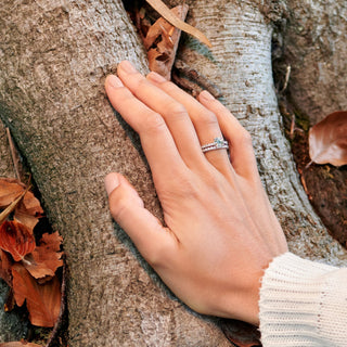 Bague de fiançailles pavée de diamants ronds F-VS1 de 1,03 ct cultivés en laboratoire 