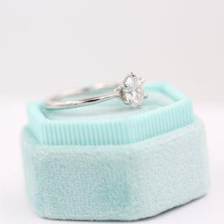 Anillo de compromiso con diamante solitario de moissanita de talla redonda de 1,0 CT a 3,0 CT