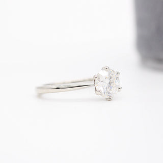 Anillo de compromiso con diamante solitario de moissanita de talla redonda de 1,0 CT a 3,0 CT