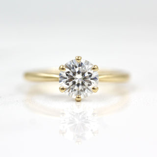 Bague de fiançailles avec diamant solitaire taille ronde et moissanite de 1,0 à 3,0 ct