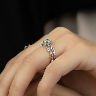 1.0 - 3.0 CT Round Cut CVD Diamond Twig Setting  Engagement Ring