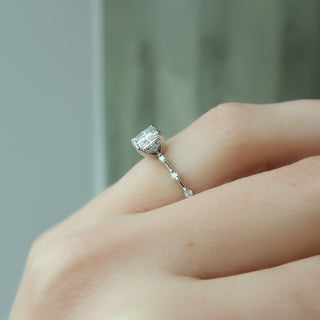 1.0 -3.0 Shape Princess Dainty Engagement Ring