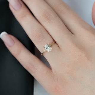 Bague de fiançailles avec diamant solitaire CVD taille ovale de 2,0 à 4,0 ct