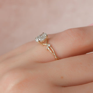 2.0 -4.0 CT Oval Cut CVD Diamond Twig Setting Engagement Ring