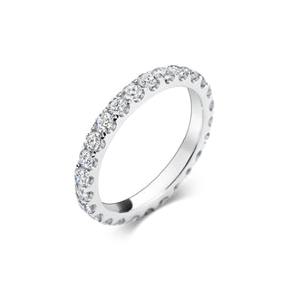 Alliance de mariage éternité complète avec diamants ronds de 2,50 mm cultivés en laboratoire 