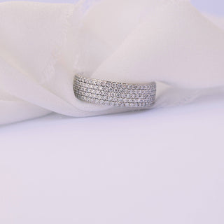 Alliance de mariage en moissanite taille brillant ronde et éternité 