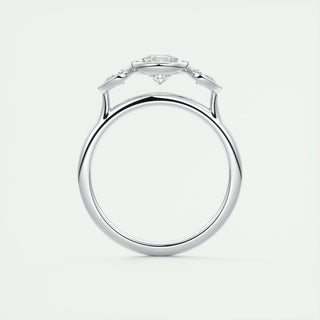 1.33CT Bezel Set Pear Shape Three Stone Moissanite Engagement Ring