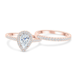 Bague de fiançailles avec diamant halo en moissanite taille poire de 1,33 ct 