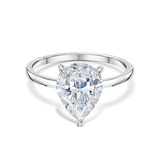 1.33CT Pear Cut Hidden Halo Moissanite Diamond Engagement Ring