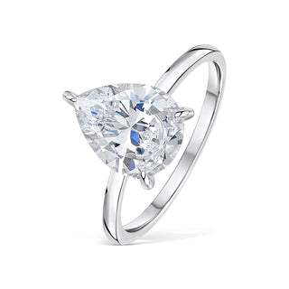 1.33CT Pear Cut Hidden Halo Moissanite Diamond Engagement Ring