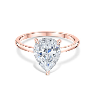 Bague de fiançailles en diamant Moissanite taille poire 1,33 ct avec halo caché 