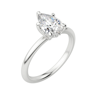 Bague de fiançailles solitaire en moissanite avec halo caché en forme de poire de 1,33 ct 