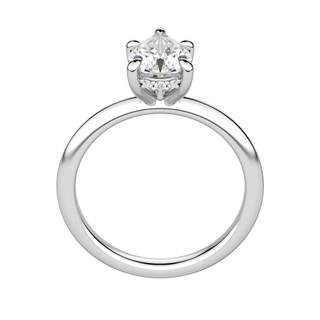 1.33CT Pear Hidden Halo Diamond Solitaire Moissanite Engagement Ring