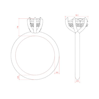 Anillo de compromiso solitario de moissanita con halo oculto en forma de pera de 1,33 quilates 