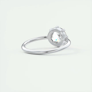 Bague de fiançailles solitaire à double griffe et taille rose ronde de 1,47 ct en moissanite 