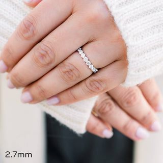 Alliance de mariage en diamant taille brillant rond de 2,7 mm