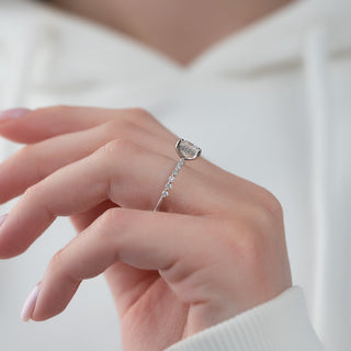 Bague de fiançailles avec diamants taille princesse CVD de 1,50 à 3,50 ct, style halo caché et pavé