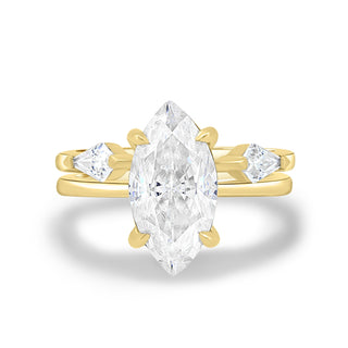 Bague de fiançailles avec diamant solitaire taille marquise de 1,50 ct F/VS1 cultivé en laboratoire 