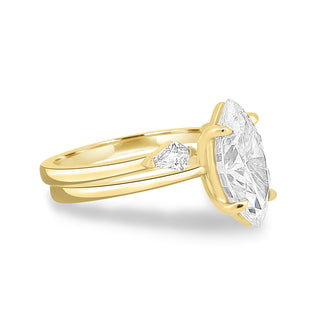 Bague de fiançailles avec diamant solitaire taille marquise de 1,50 ct F/VS1 cultivé en laboratoire 