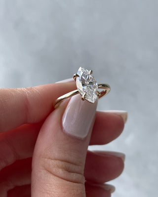 Bague de fiançailles avec diamant solitaire taille marquise de 1,50 ct F/VS1 cultivé en laboratoire 