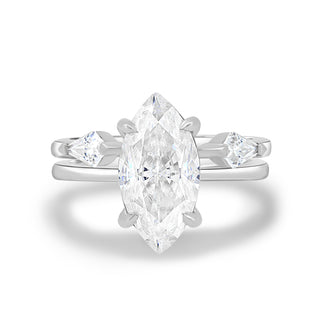 Bague de fiançailles avec diamant solitaire taille marquise de 1,50 ct F/VS1 cultivé en laboratoire 