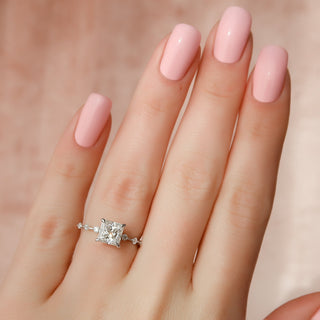 1.0 -3.0 Shape Princess Dainty Engagement Ring