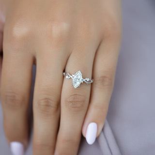 2.0 - 4.0 CT Marquise Cut CVD Diamond twig Engagement Ring