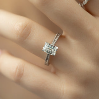 1.50 - 3.50 CT Emerald Cut CVD Diamond vintage Engagement Ring