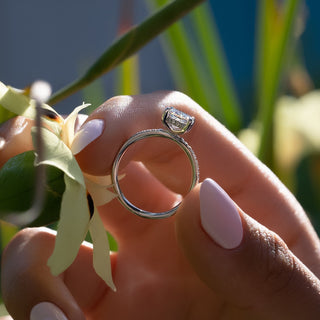 Bague de fiançailles avec halo caché et sertissage pavé de princesse de 1,50 à 3,50 ct