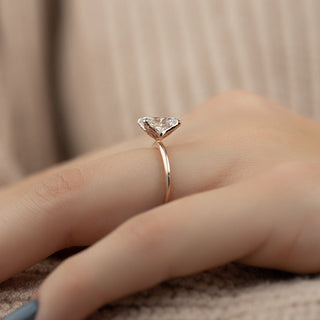 1.0 - 3.0 CT Oval Cut CVD Diamond Solitaire Engagement Ring