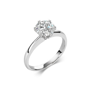 Bague de fiançailles solitaire en diamant de laboratoire rond F-VS1 de 1,5 ct 