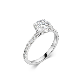 1.5ct Round F- VVS1 Lab Grown Diamond Pave Engagement Ring