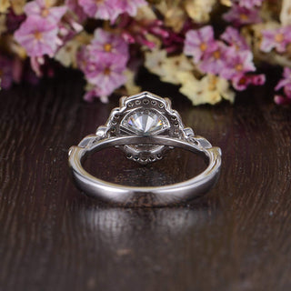 1.60CT Round Cut Vintage Art Deco Moissanite Engagement Ring