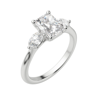 Bague de fiançailles avec diamants Moissanite taille radiant de 1,67 ct 