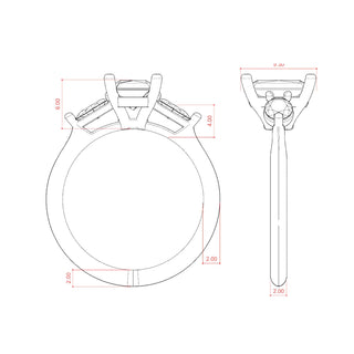 Anillo de compromiso con diamantes de moissanita de tres piedras y corte radiante de 1,67 quilates 