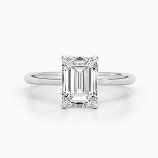 Bague de fiançailles avec diamant solitaire F-VS de 1,80 ct et émeraude cultivée en laboratoire 