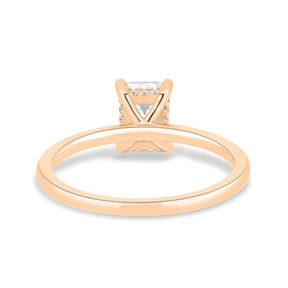 Bague de fiançailles en diamant de laboratoire E/VS2 avec halo caché en émeraude de 1,86 ct 